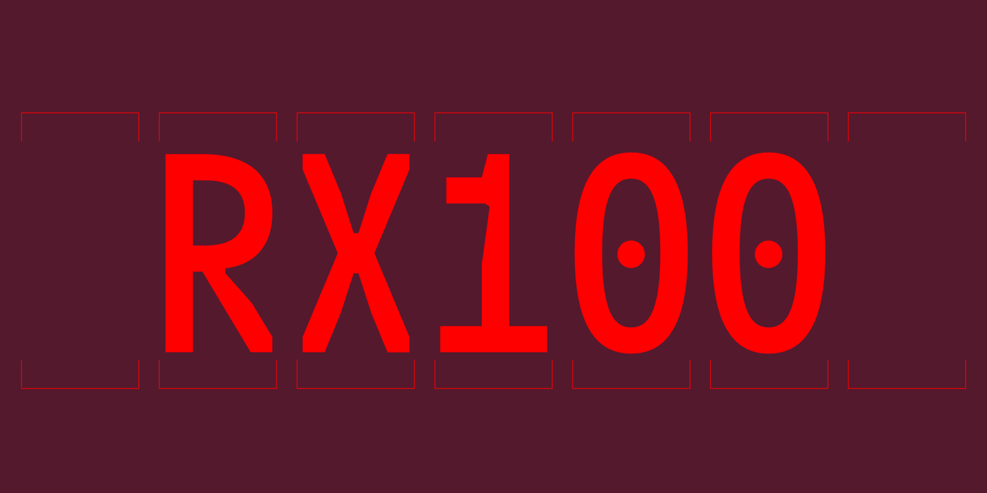 Пример шрифта RX 100
